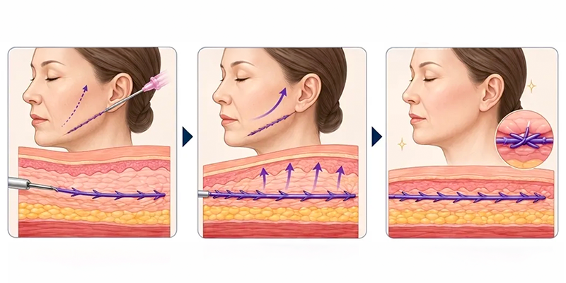 Nên tiêm collagen hay căng chỉ da mặt để khắc phục tình trạng chảy xệ 2 Nên tiêm collagen hay căng chỉ da mặt